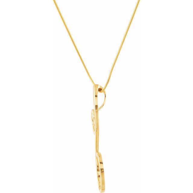 14K Yellow Gold Scroll 18" Necklace