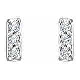 14K White Gold .05 CTW Diamond Bar Earrings