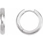 14K White Gold Hinged Hoop Earrings, Round Profile