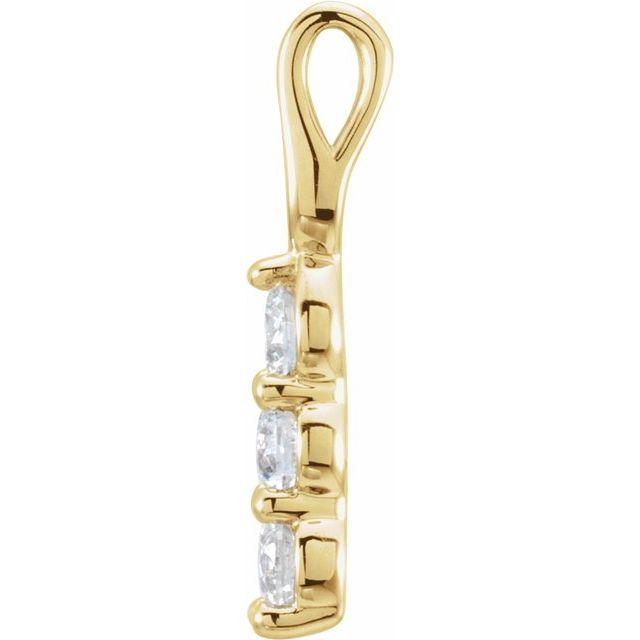 9/10 CTW Natural Diamond Three-Stone Pendant