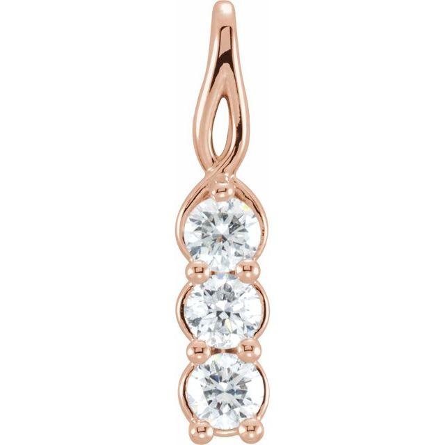 9/10 CTW Natural Diamond Three-Stone Pendant