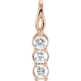 9/10 CTW Natural Diamond Three-Stone Pendant