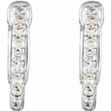 14.5 mm 1/4 CTW Natural Diamond Inside-Outside Hinged Hoop Earrings