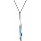 14K White Gold Sky Blue Topaz & Diamond 18" Necklace