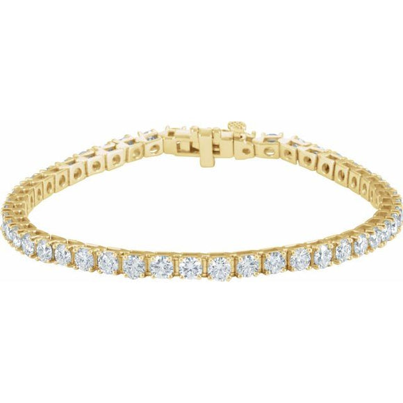 18K Yellow Gold 7 CTW Natural Diamond Line 7 1/4