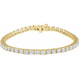 18K Yellow Gold 7 CTW Natural Diamond Line 7 1/4" Bracelet