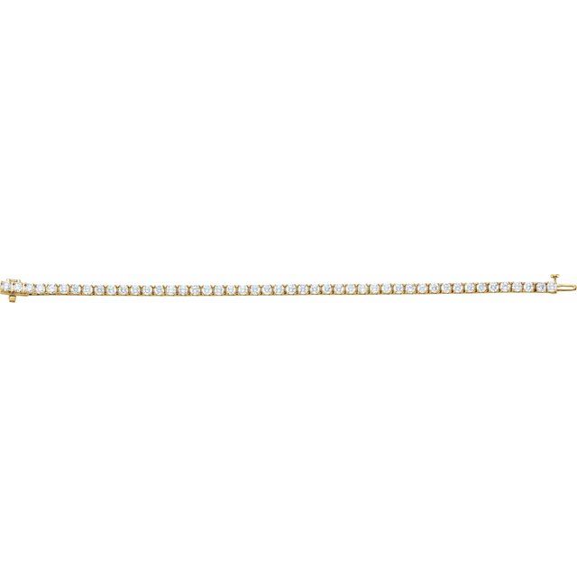 18K Yellow Gold 7 CTW Natural Diamond Line 7 1/4" Bracelet