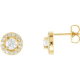7/8 CTW Natural Diamond Halo Stud Earrings