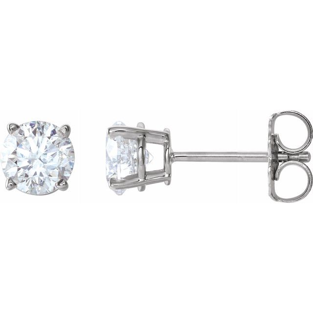 14K Gold 1 CTW Natural Diamond Solitaire Stud Earrings