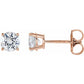 14K Gold 5 mm Natural White Sapphire Stud Earrings