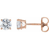 14K Gold 5 mm Natural White Sapphire Stud Earrings