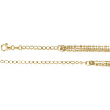 14K Yellow Gold 3-Strand Bead Chain 13-16" Choker