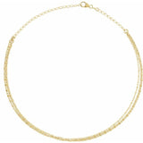14K Yellow Gold 3-Strand Bead Chain 13-16" Choker