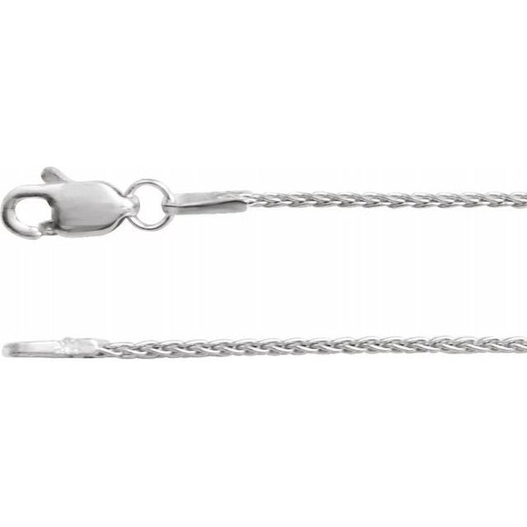 14K White Gold 1 mm Wheat Chain