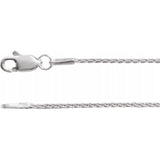 14K White Gold 1 mm Wheat Chain