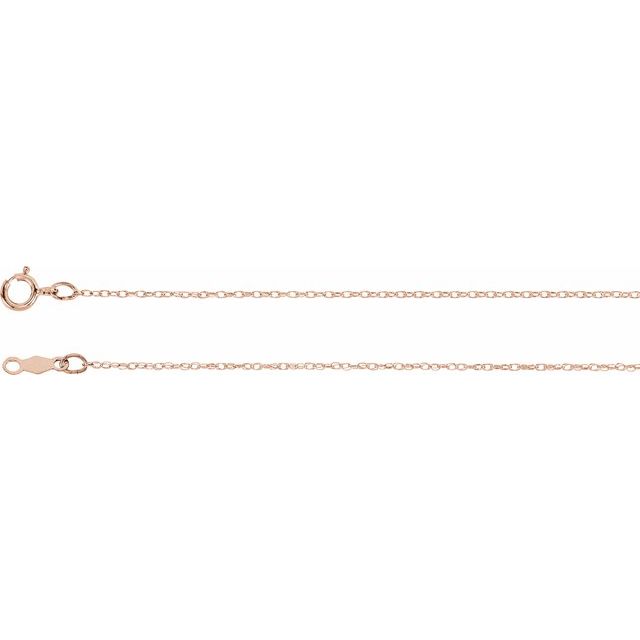14K Rose Gold 0.75 mm Rope Chain
