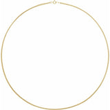 14K Yellow Gold 2.25 mm Solid Curb Link Chain