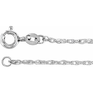 Sterling Silver 1 mm Solid Rope Chain