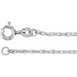 Sterling Silver 1 mm Solid Rope Chain