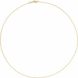14K Yellow Gold 1 mm Solid Cable Chain