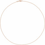 14K Rose Gold 1 mm Solid Cable Chain