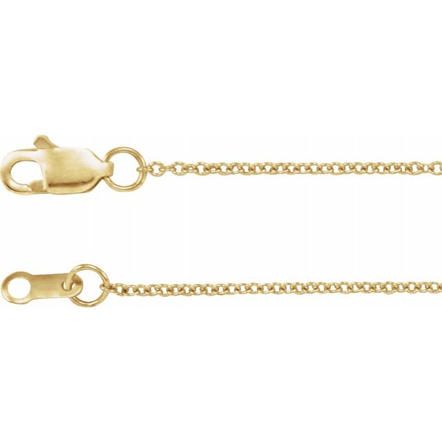 10K Yellow Gold 1 mm Solid Cable Chain