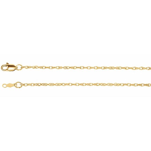 10K Yellow Gold 1.5 mm Solid Rope Chain