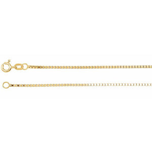 14K Yellow Gold 1.3 mm Diamond Cut Box Chain