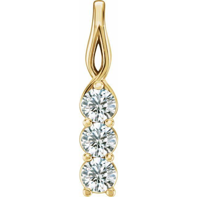 9/10 CTW Natural Diamond Three-Stone Pendant