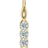 9/10 CTW Natural Diamond Three-Stone Pendant