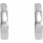 14K White Gold Hinged Hoop Earrings, Round Profile