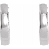 14K White Gold Hinged Hoop Earrings, Round Profile