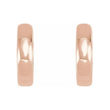 14K Rose Gold Hinged Hoop Earrings, Round Profile