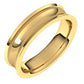 10K Yellow Gold Milgrain Concave with Edge Wedding Band, 5 mm Wide