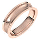 14K Rose Gold Milgrain Concave with Edge Wedding Band, 5 mm Wide