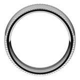 14K White Gold Beaded Comfort Fit Wedding Band, 8 mm Wide