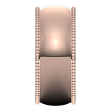 18K Rose Gold Beaded Comfort Fit Wedding Band, 8 mm Wide