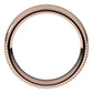 10K Rose Gold Beaded Comfort Fit Wedding Band, 6 mm Wide