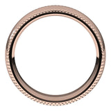14K Rose Gold Beaded Comfort Fit Wedding Band, 6 mm Wide