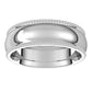 Sterling Silver Beaded Comfort Fit Wedding Band, 6 mm Wide