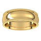 18K Yellow Gold Beaded Comfort Fit Wedding Band, 6 mm Wide