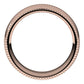 10K Rose Gold Beaded Comfort Fit Wedding Band, 7 mm Wide