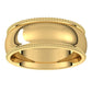 10K Yellow Gold Beaded Comfort Fit Wedding Band, 7 mm Wide