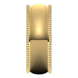 10K Yellow Gold Beaded Comfort Fit Wedding Band, 7 mm Wide