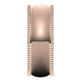 14K Rose Gold Beaded Comfort Fit Wedding Band, 7 mm Wide