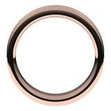 10K Rose Gold Milgrain Concave with Edge Wedding Band, 7 mm Wide
