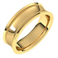 10K Yellow Gold Milgrain Concave with Edge Wedding Band, 6 mm Wide
