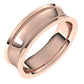 10K Rose Gold Milgrain Concave with Edge Wedding Band, 6 mm Wide