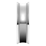 10K White Gold Milgrain Concave with Edge Wedding Band, 6 mm Wide