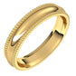 18K Yellow Gold Beaded Comfort Fit Wedding Band, 4 mm Wide